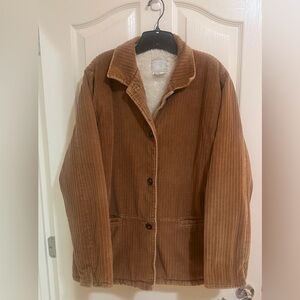 Women’s Vintage BLAIR Corduroy Brown Chore Barn Coat Sherpa Lined. Size Small.
